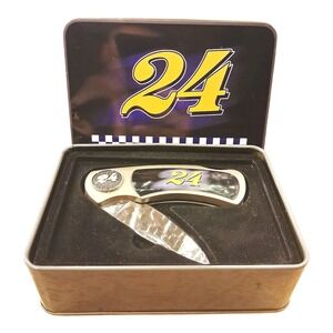 Jeff Gordon #24 - 4" Foldable Pocket Knife NASCAR Racing with Collectible Tin